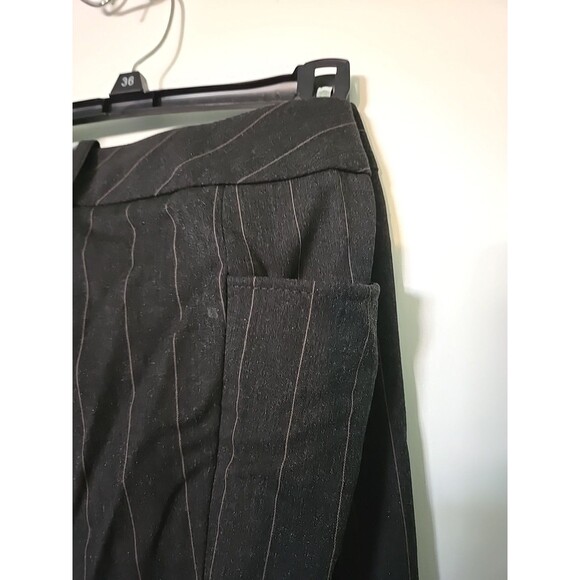 New York & Company Pink On Black Pin Striped Dress Slacks Size 22W Wide Leg Pant - Picture 13 of 13